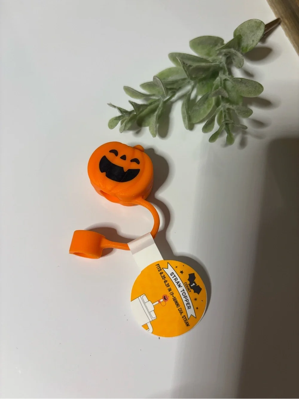 Target Orange and Black Pumpkin Straw Topper